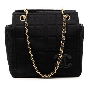 Pre-Loved Chanel Jersey CC Chocolate Bar Shoulder Bag